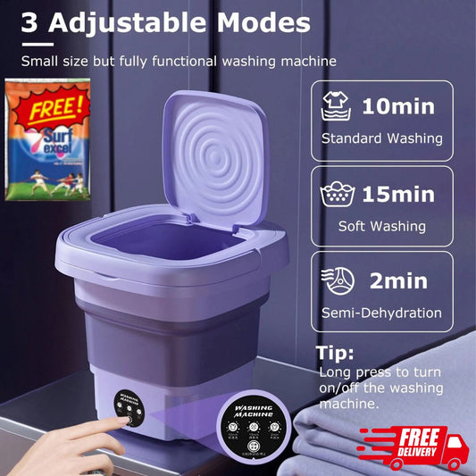 2 in 1 Foldable Mini Washing Machine and Dryer | Portable Compact and Travel Friendly Laundry Solution