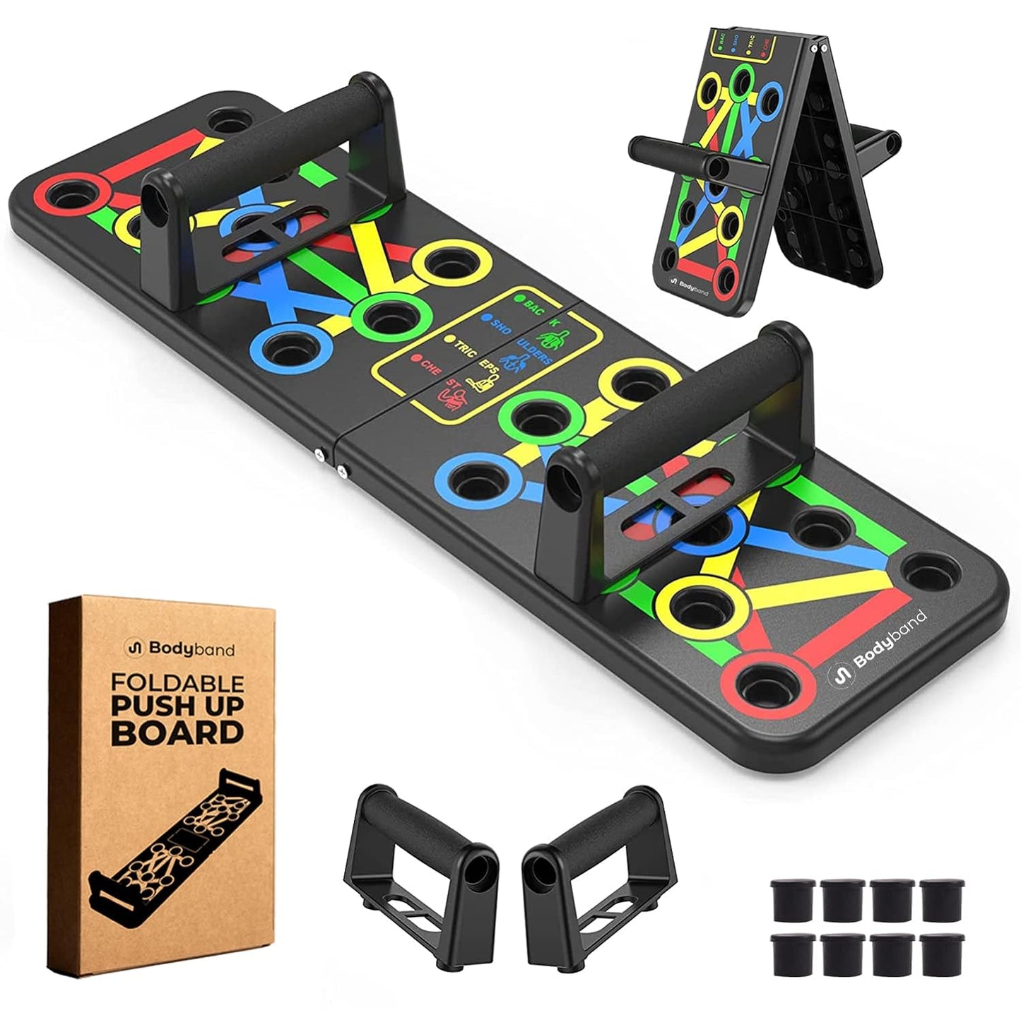 Foldable 9-in-1 Push-Up Board with Color-Coded Training System
