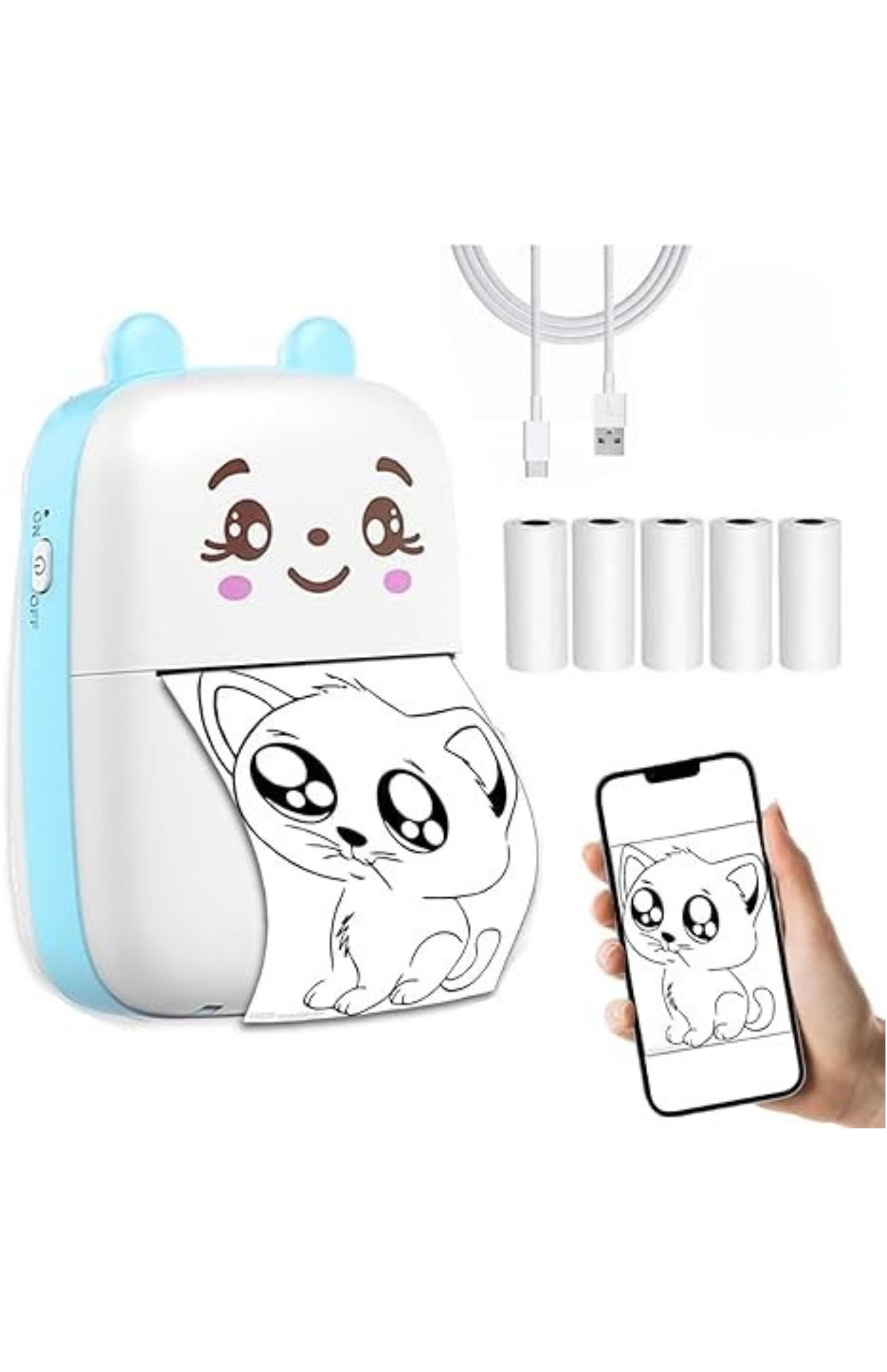 Pocket Inkless Mini Printer - 1080P Instant Camera Printer - 2.8 inch IPS Screen