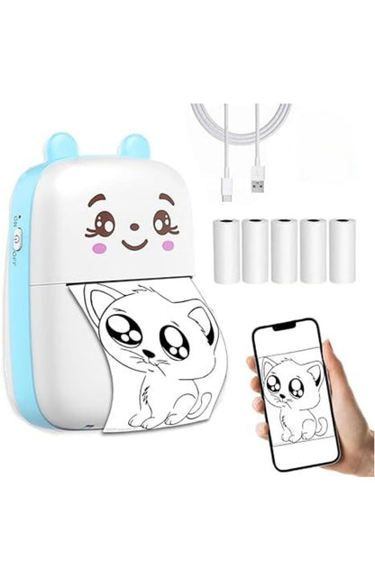 Pocket Inkless Mini Printer - 1080P Instant Camera Printer - 2.8 inch IPS Screen