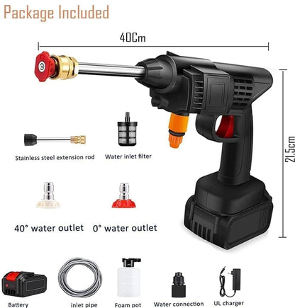48V Rechargeable Pressure Washer Gun | High Pressure 30Bar Portable Electric Car Wash Spray