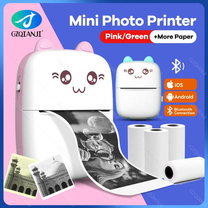 Pocket Inkless Mini Printer - 1080P Instant Camera Printer - 2.8 inch IPS Screen