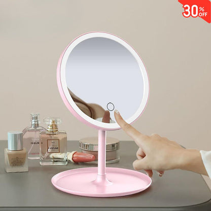 Portable Lighted Makeup Mirror with Stand – 3 Lighting Modes