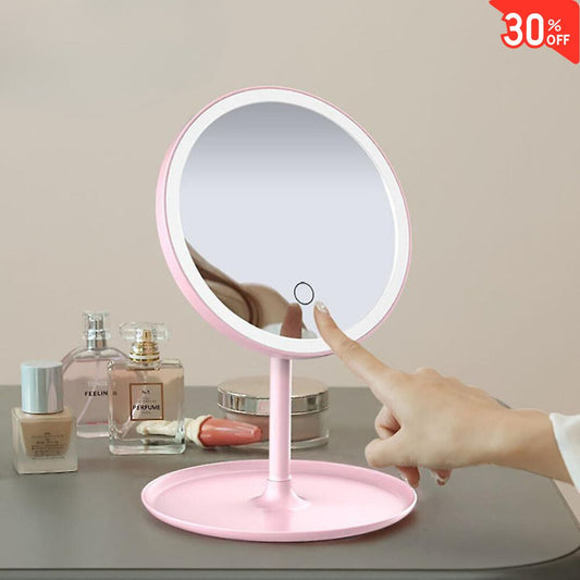 Portable Lighted Makeup Mirror with Stand – 3 Lighting Modes