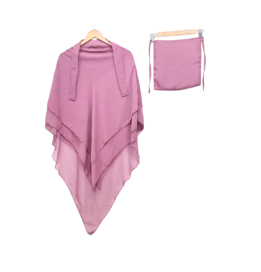 3 Layer Chiffon Hijab and Niqab Set for Women | Modest Khimar Outfit