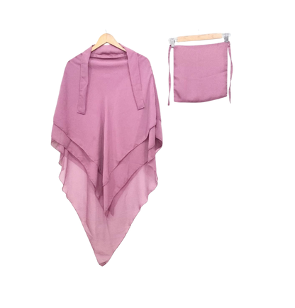 3 Layer Chiffon Hijab and Niqab Set for Women | Modest Khimar Outfit