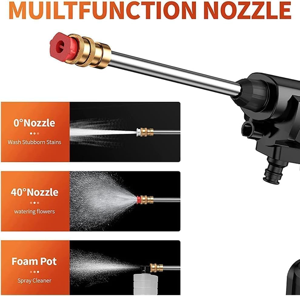 48V Rechargeable Pressure Washer Gun | High Pressure 30Bar Portable Electric Car Wash Spray