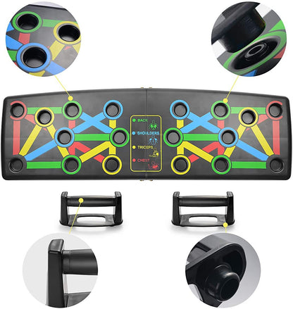 Foldable 9-in-1 Push-Up Board with Color-Coded Training System