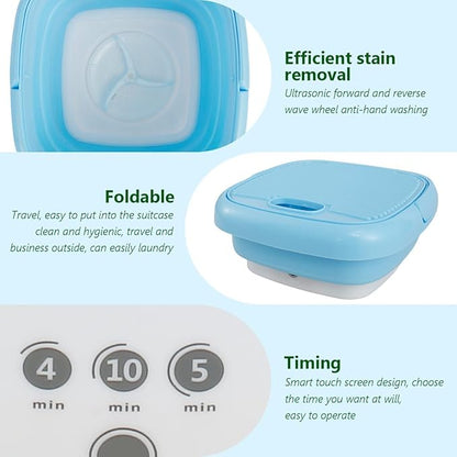 2 in 1 Foldable Mini Washing Machine and Dryer | Portable Compact and Travel Friendly Laundry Solution