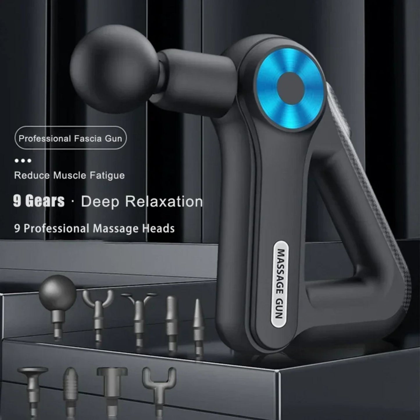 9-in-1 Multifunctional Full Body Massage Gun – Deep Tissue Electric Massager with Heat