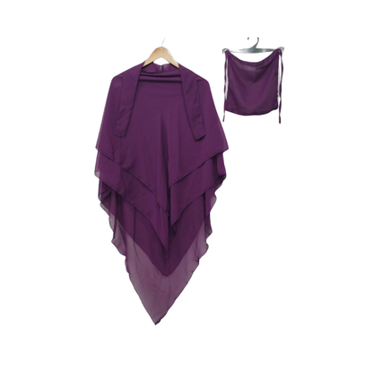 3 Layer Chiffon Hijab and Niqab Set for Women | Modest Khimar Outfit