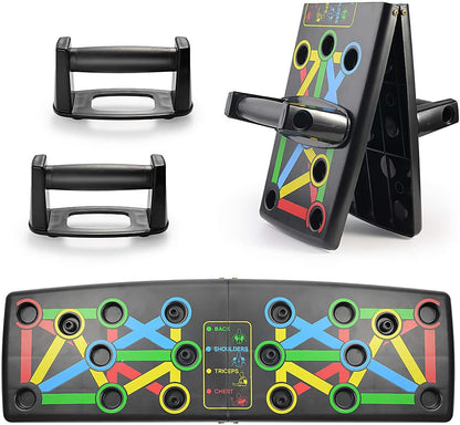Foldable 9-in-1 Push-Up Board with Color-Coded Training System