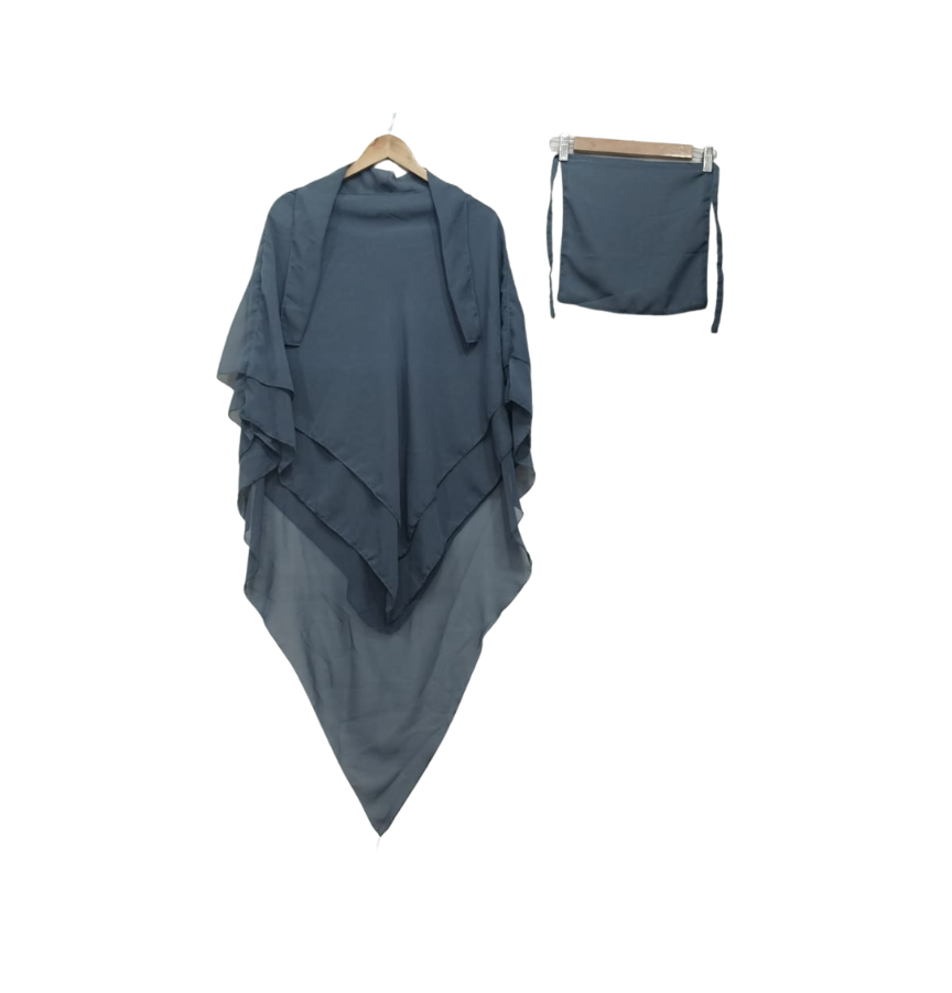 3 Layer Chiffon Hijab and Niqab Set for Women | Modest Khimar Outfit