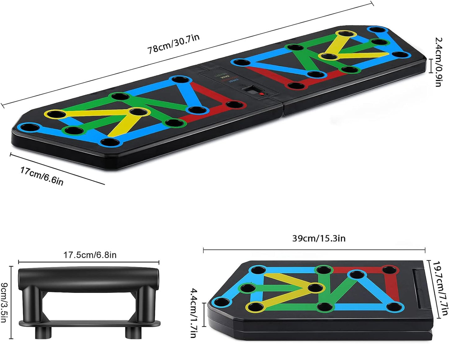 Foldable 9-in-1 Push-Up Board with Color-Coded Training System