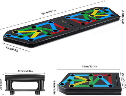 Foldable 9-in-1 Push-Up Board with Color-Coded Training System