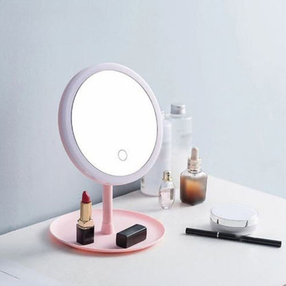 Portable Lighted Makeup Mirror with Stand – 3 Lighting Modes