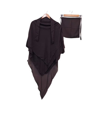3 Layer Chiffon Hijab and Niqab Set for Women | Modest Khimar Outfit