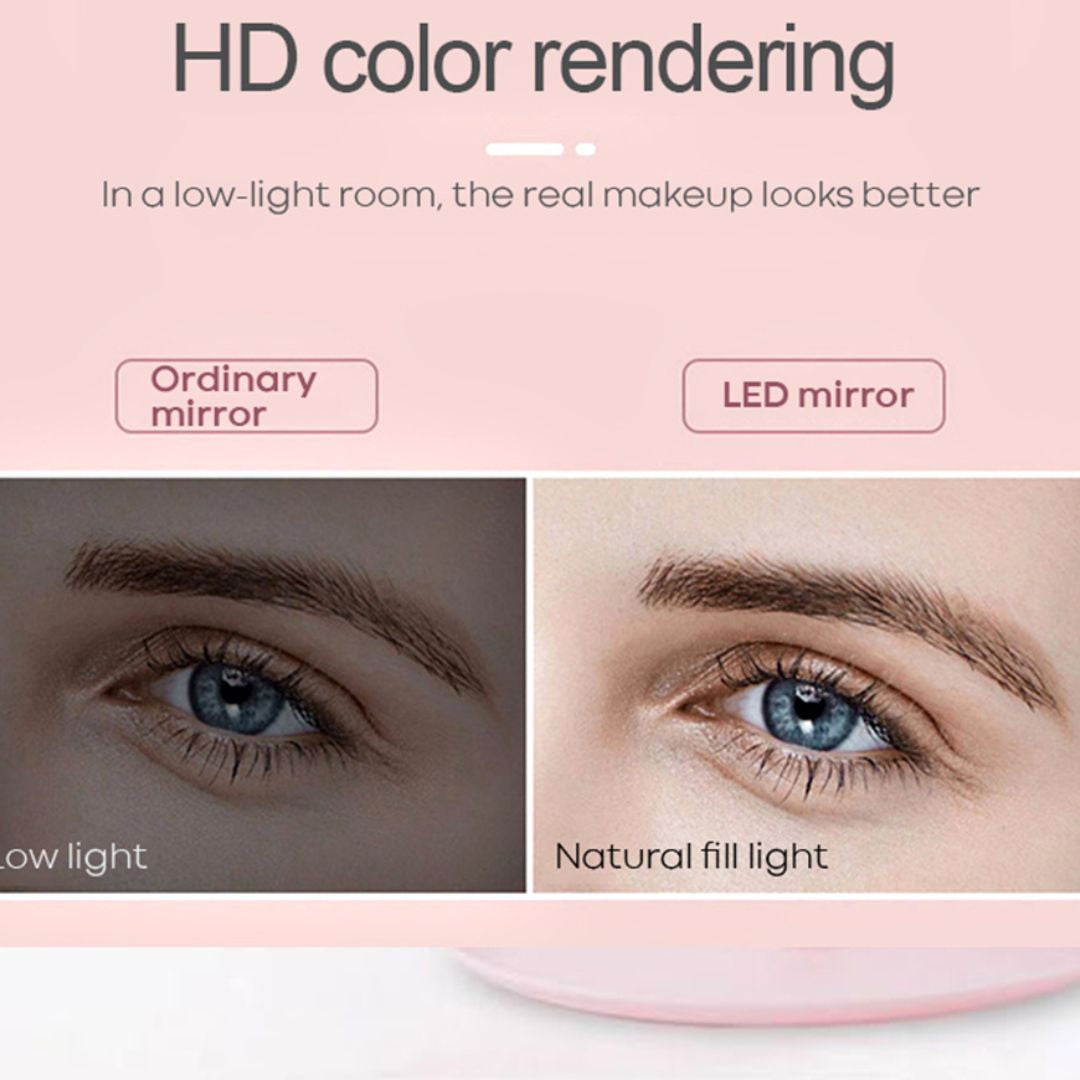 Portable Lighted Makeup Mirror with Stand – 3 Lighting Modes