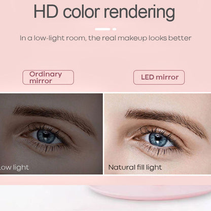 Portable Lighted Makeup Mirror with Stand – 3 Lighting Modes