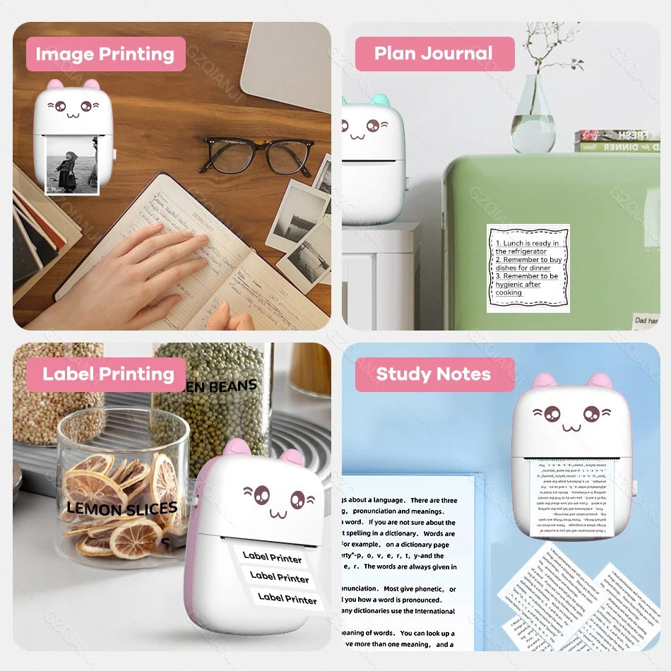 Pocket Inkless Mini Printer - 1080P Instant Camera Printer - 2.8 inch IPS Screen