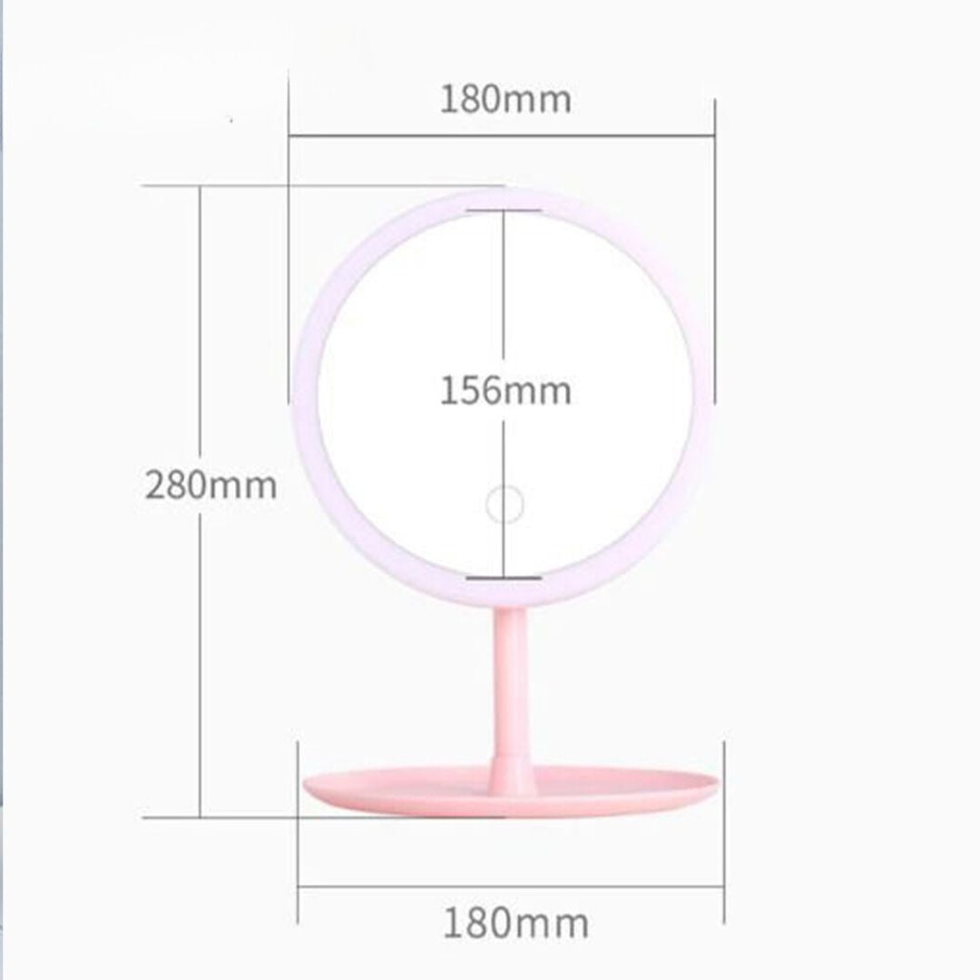 Portable Lighted Makeup Mirror with Stand – 3 Lighting Modes