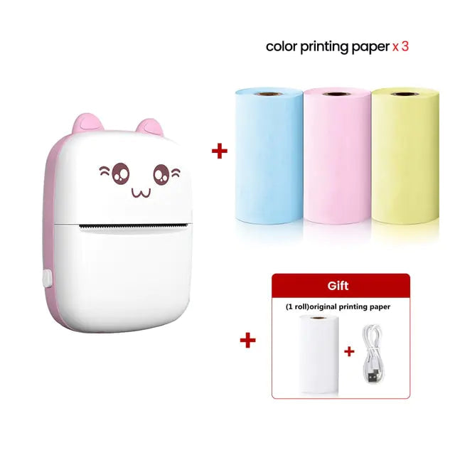 Pocket Inkless Mini Printer - 1080P Instant Camera Printer - 2.8 inch IPS Screen