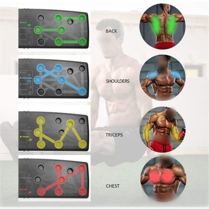 Foldable 9-in-1 Push-Up Board with Color-Coded Training System
