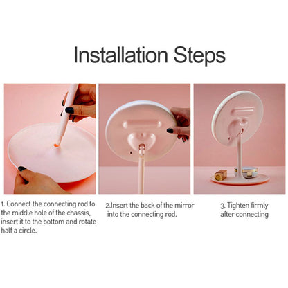 Portable Lighted Makeup Mirror with Stand – 3 Lighting Modes