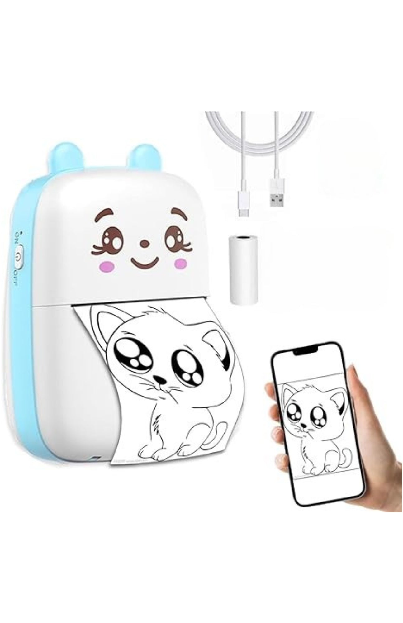 Pocket Inkless Mini Printer - 1080P Instant Camera Printer - 2.8 inch IPS Screen