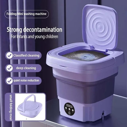 2 in 1 Foldable Mini Washing Machine and Dryer | Portable Compact and Travel Friendly Laundry Solution