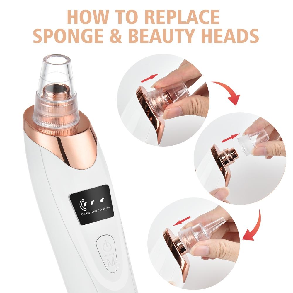 Blackhead Remover Vacuum – Electric Pore Cleanser with 5 Suction Levels
