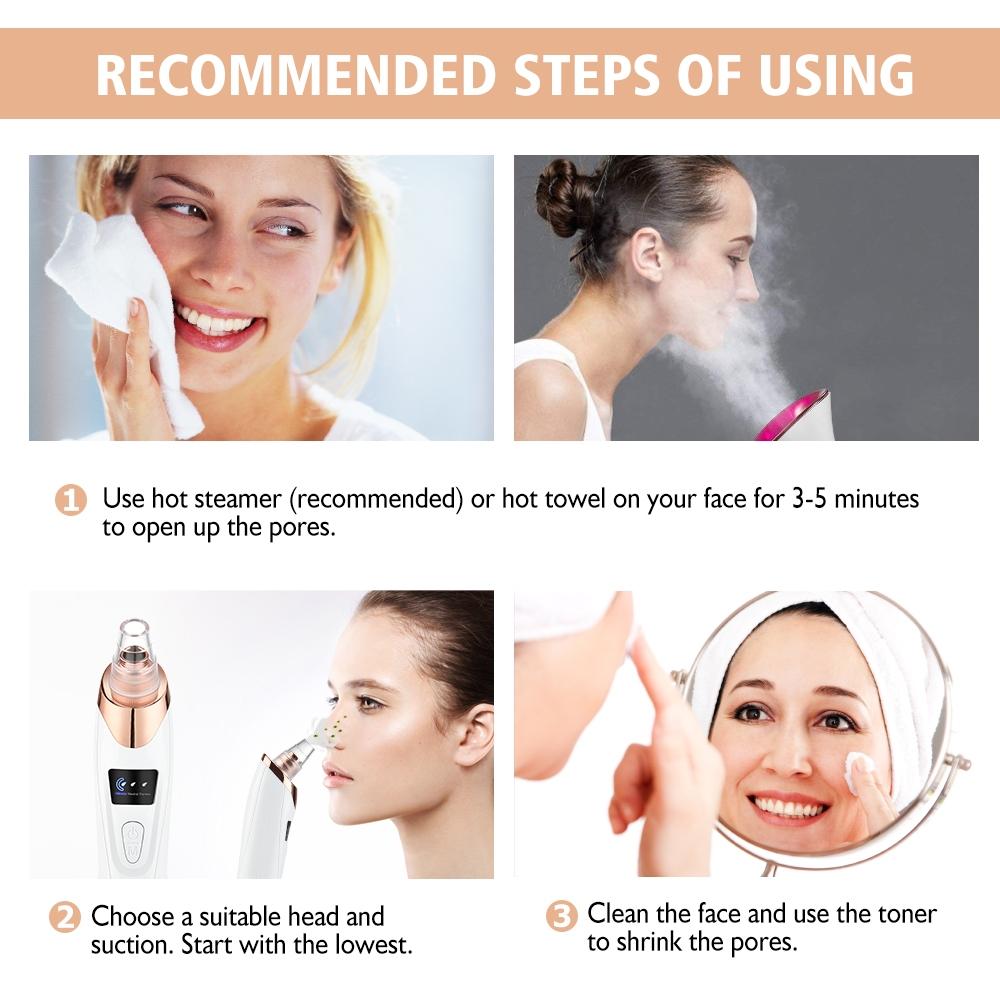 Blackhead Remover Vacuum – Electric Pore Cleanser with 5 Suction Levels