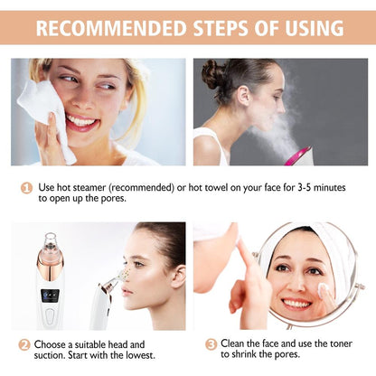 Blackhead Remover Vacuum – Electric Pore Cleanser with 5 Suction Levels