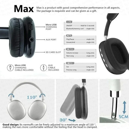 Wireless headphones white color premium design