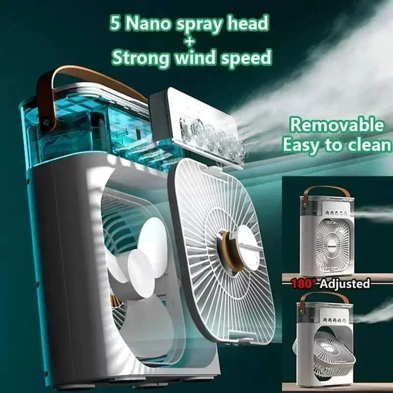 Mist fan in use outdoor summer heat Pakistan