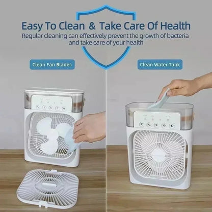 Portable fan refillable water tank mist reservoir