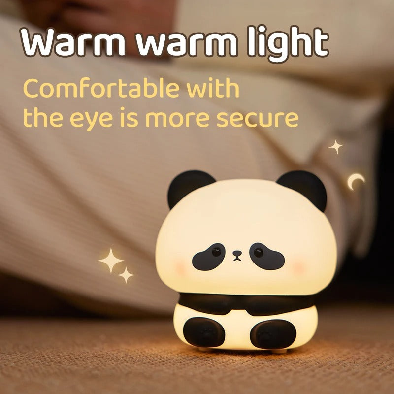 Panda lamp closeup face detail LED light